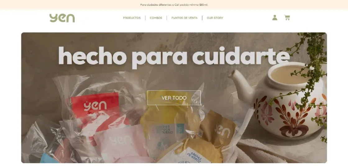 Alimentos YEN — tienda online, captura 2