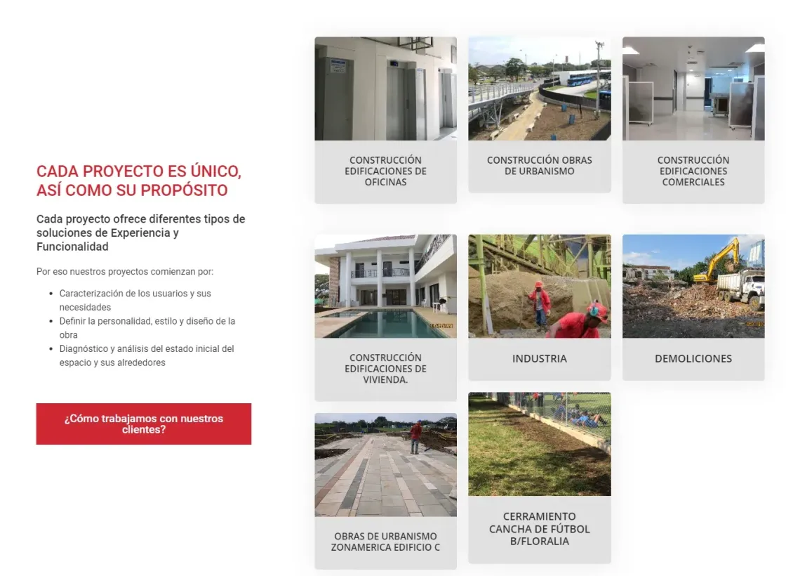 Arquitectos DCA — web corporativa, captura 2