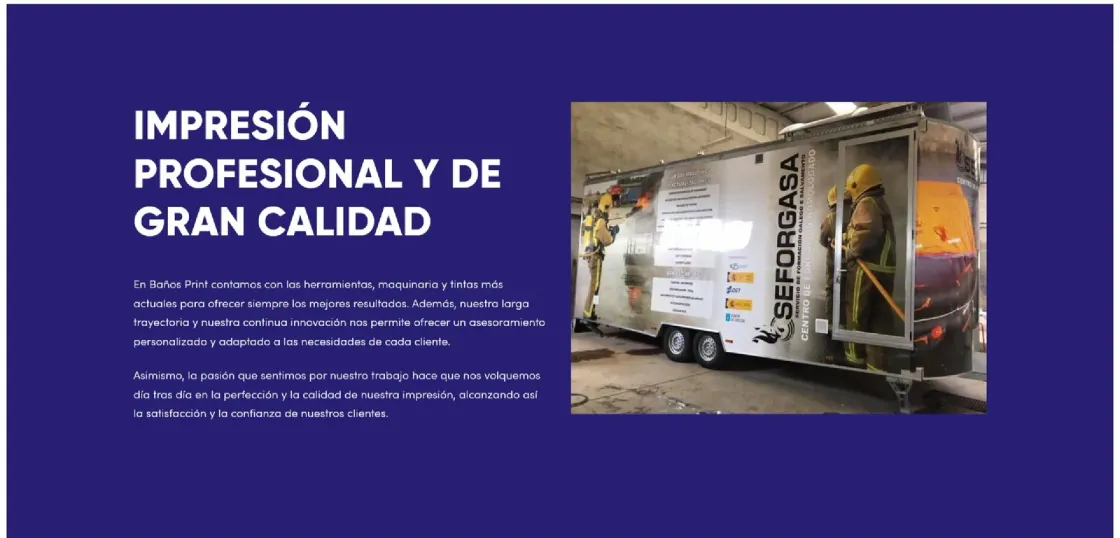 Baños Print — web corporativa, captura 4