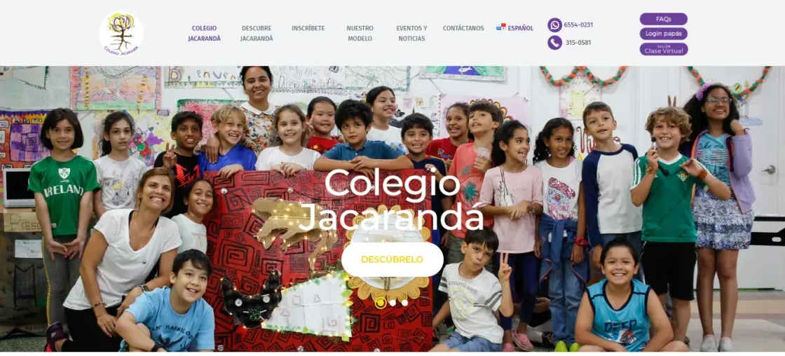 Colegio Jacarandá — web informativa, captura 2