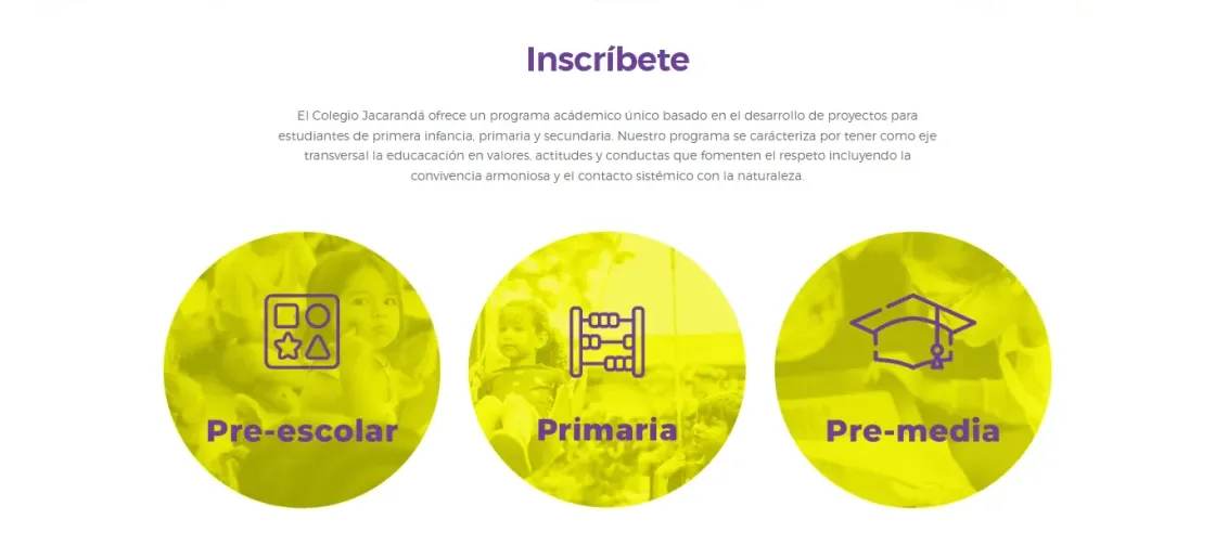 Colegio Jacarandá — web informativa, captura 3
