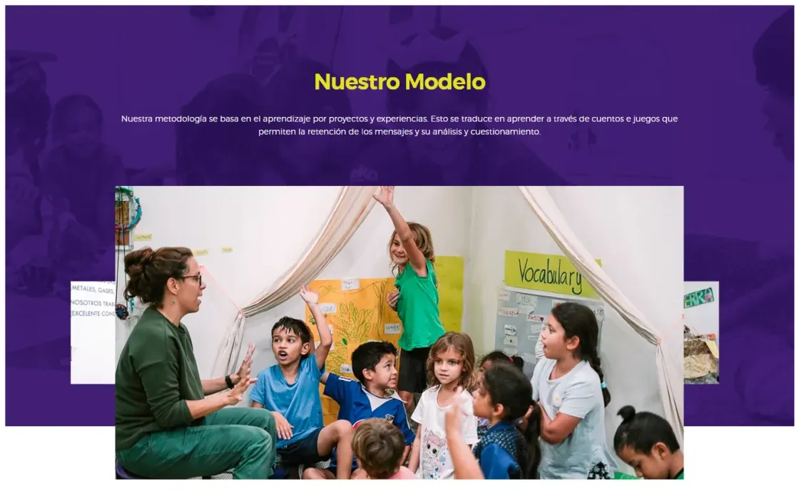 Colegio Jacarandá — web informativa, captura 4