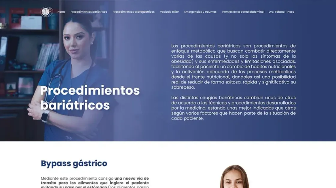 Dra. Tabata Tinoco — web de clínica, captura 2