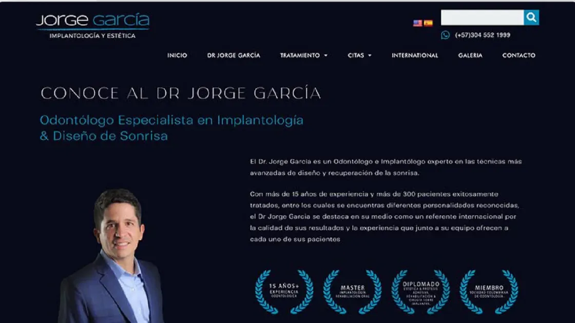 Jorge García Odontología — web de clínica, captura 2