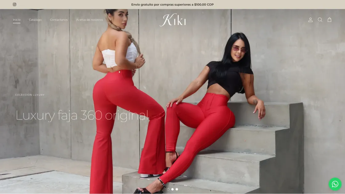 Captura de la portada de Kiki Sport, tienda online montada en Shopify.