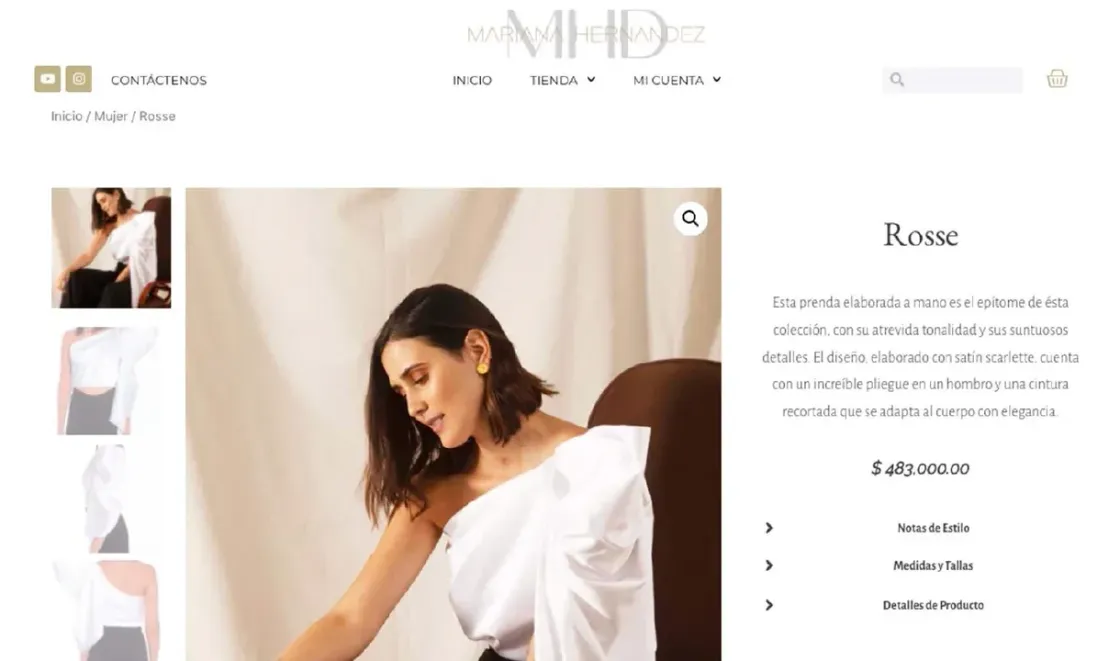 Mariana Hernández — tienda online, captura 2