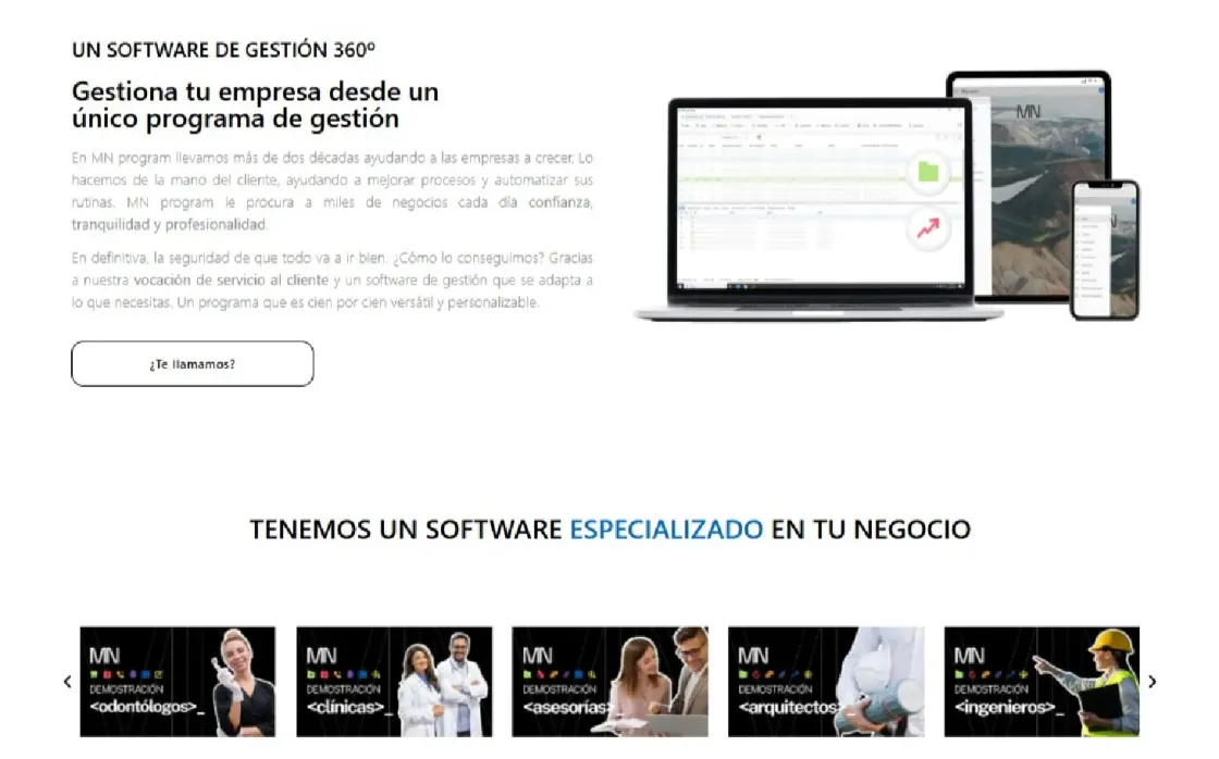 MN Program — web corporativa, captura 3