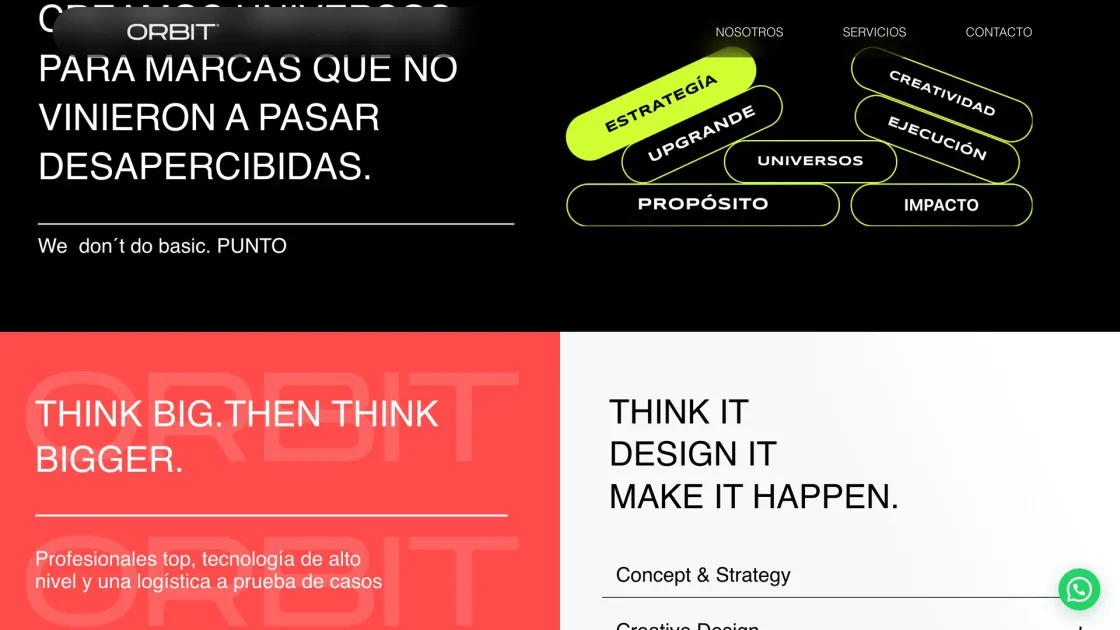 Orbitcol — web corporativa, captura 2