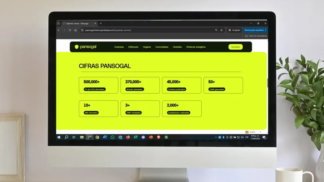 Pansogal — web corporativa, captura 5