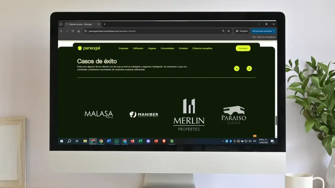 Pansogal — web corporativa, captura 6