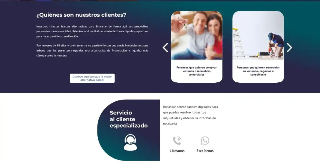 Ronassar — web corporativa, captura 5