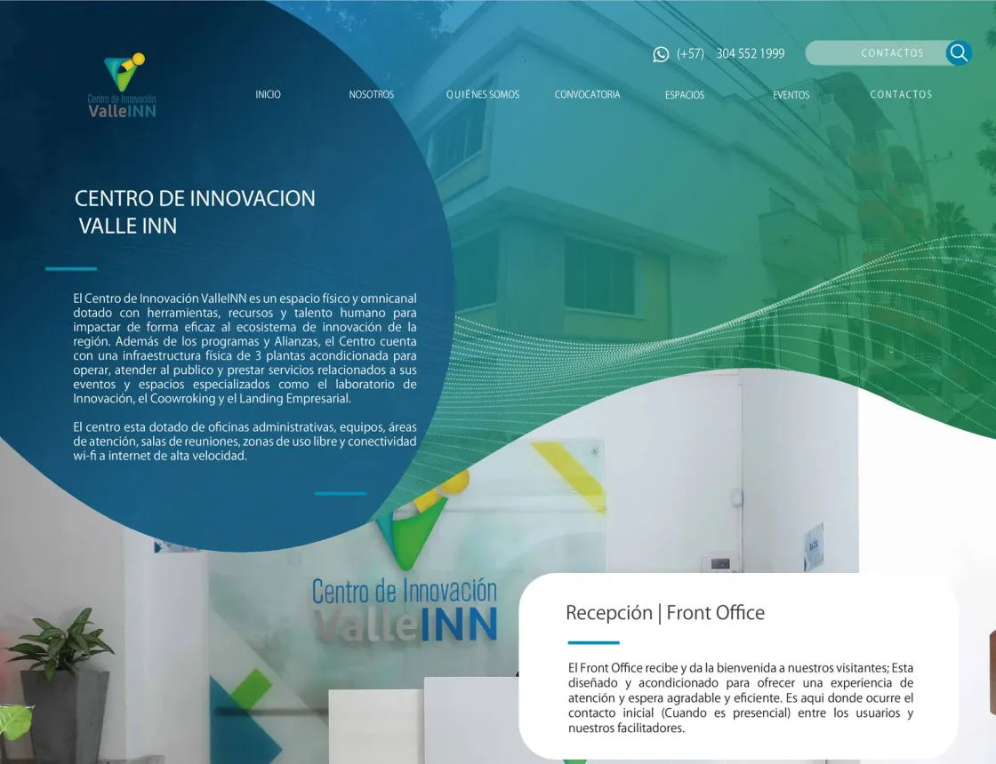 Centro de Innovación ValleINN — web informativa, captura 3